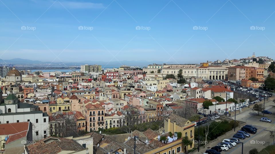 Panoramic view of Cagliari, Italy