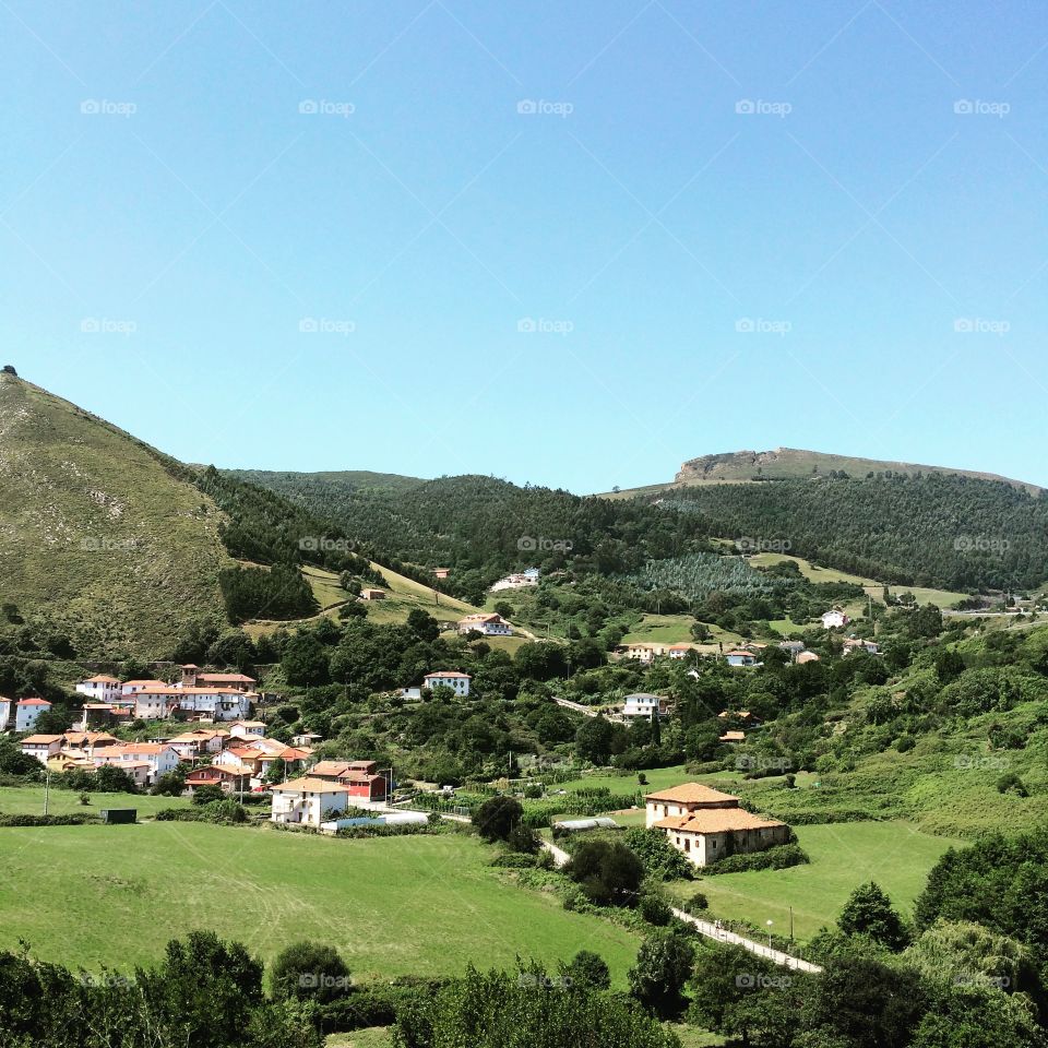 Cantabrian hills in Spain . Cantabrian hills in Spain 