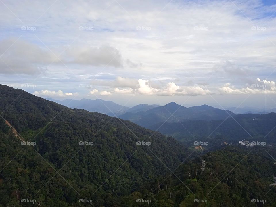 Mountains in the haze.