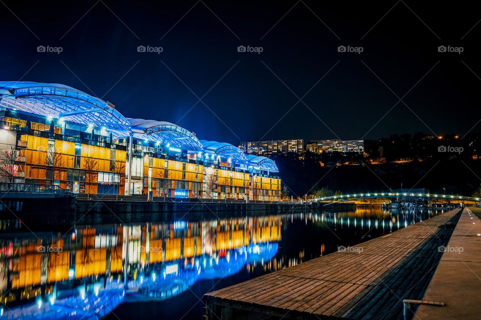 Lyon at night