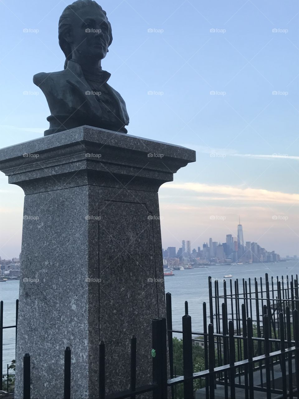 Burr/Hamilton Statue Weehawken NYC Skyline 