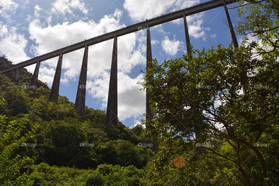 Super big and tall concrete bridge for trains