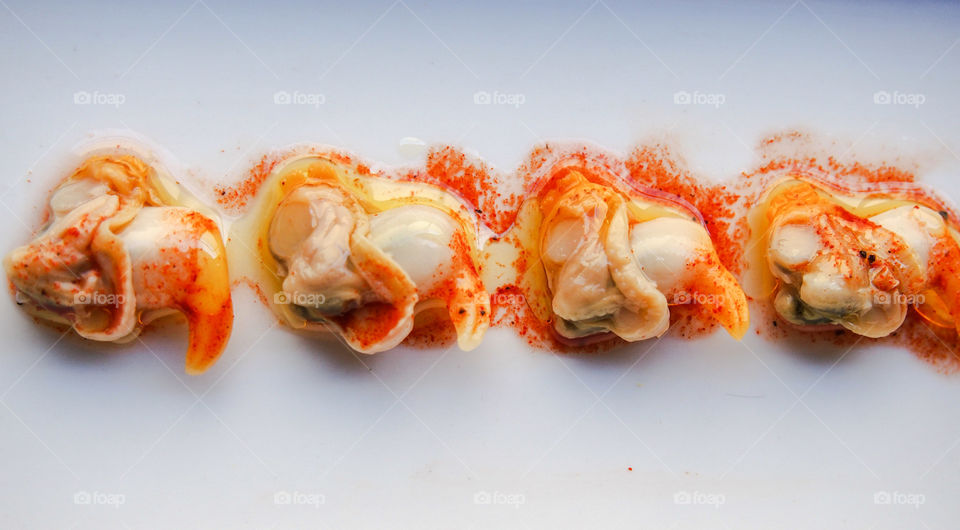 Cockles on white background