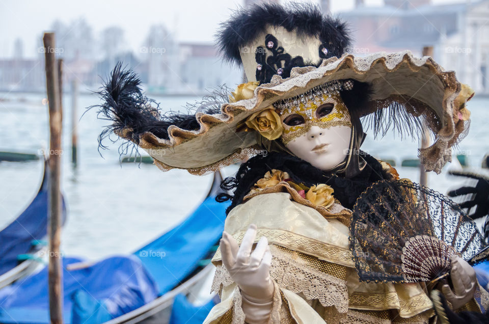 A beautiful mask of Venice Carnival (Italy). 