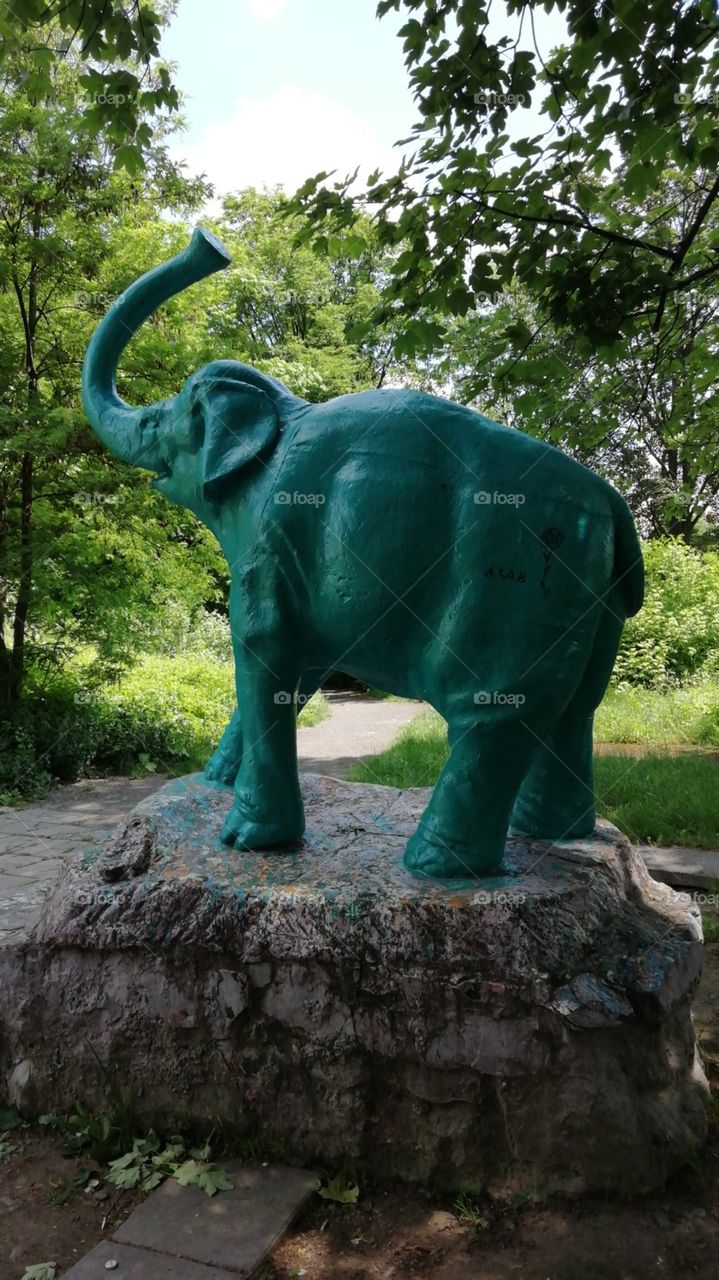 Памятник слонику в Луцке