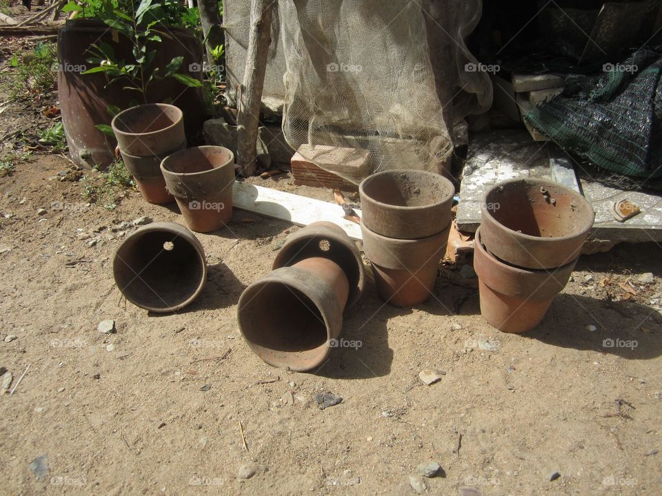 Pots in a road