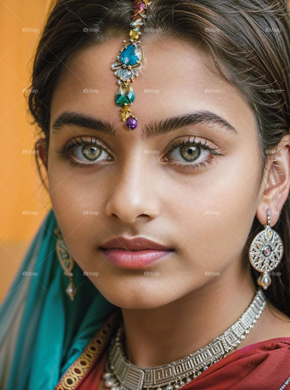 a close up of a beautiful Indian woman