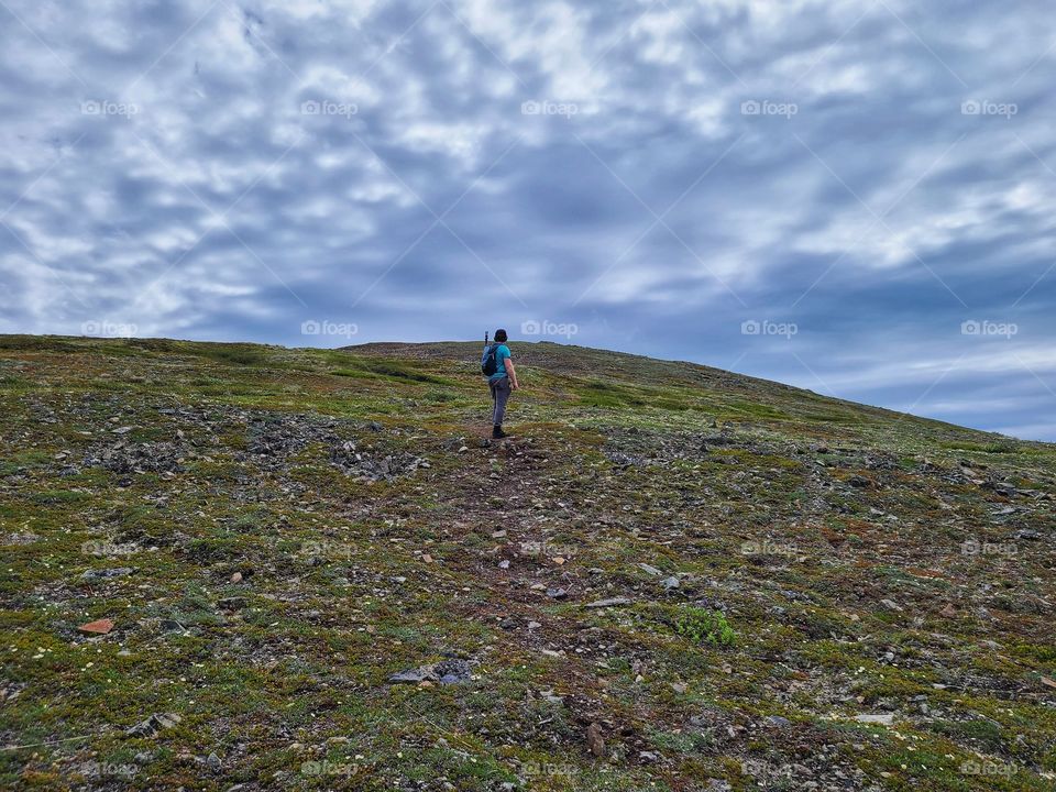 Hiking up to the ridge
