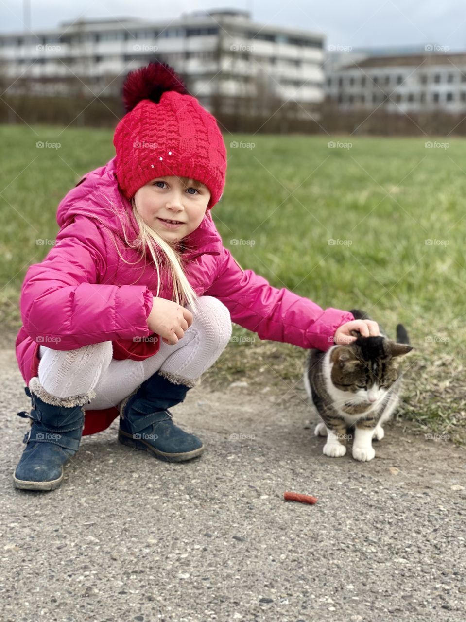 dandelion girl with animals, cows, dog, cat, horse,