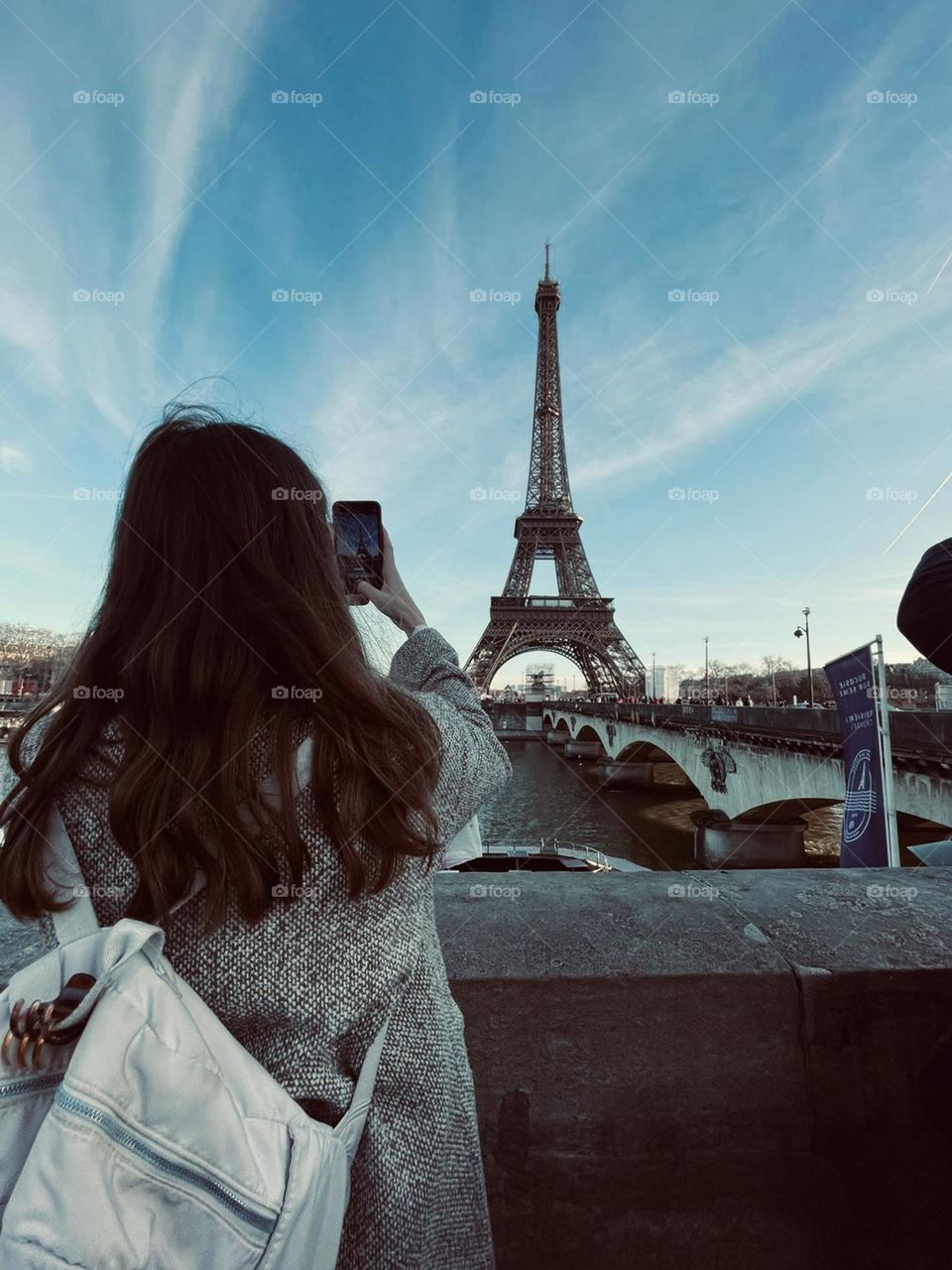 Taking pictures of Paris landmarks 