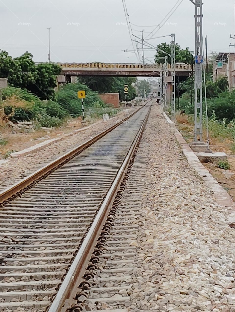 the way, railway track parallel to each other, bridge sleeper under the track, transport through railway