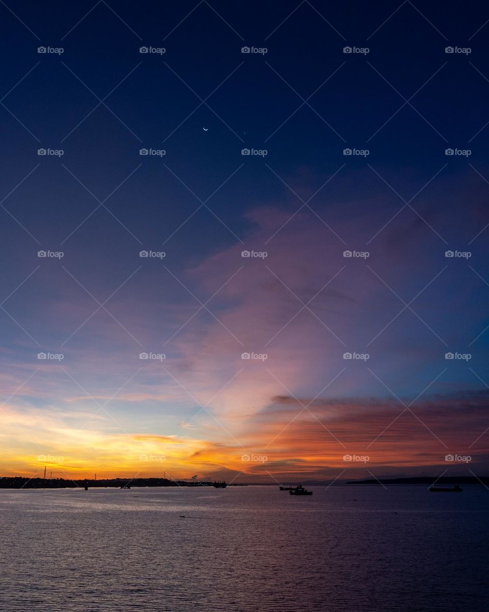 Sunset over the ocean 