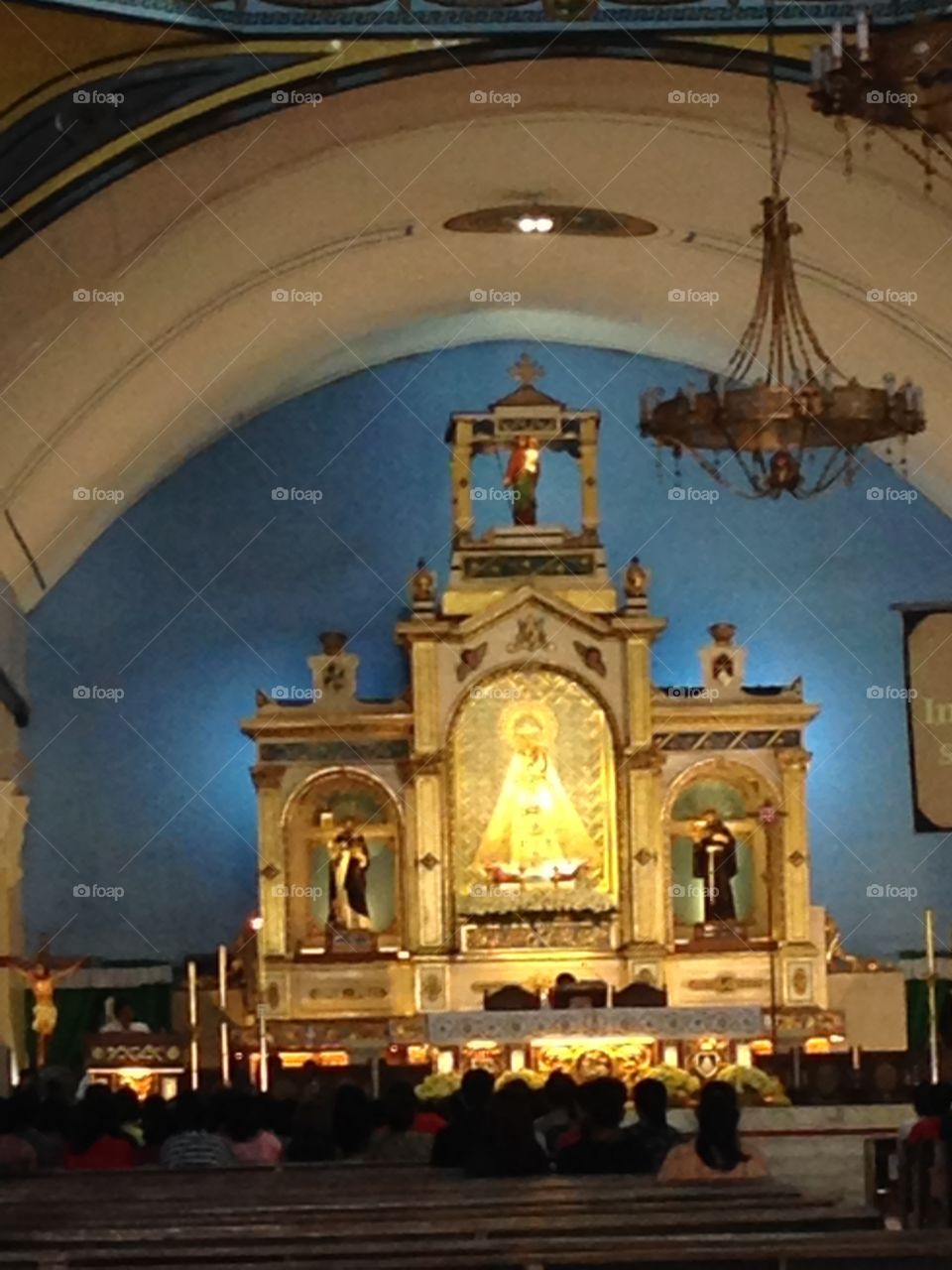 the altar of Blessed Virgin Mary regarded by devotees as miraculous in a church north of the philippines