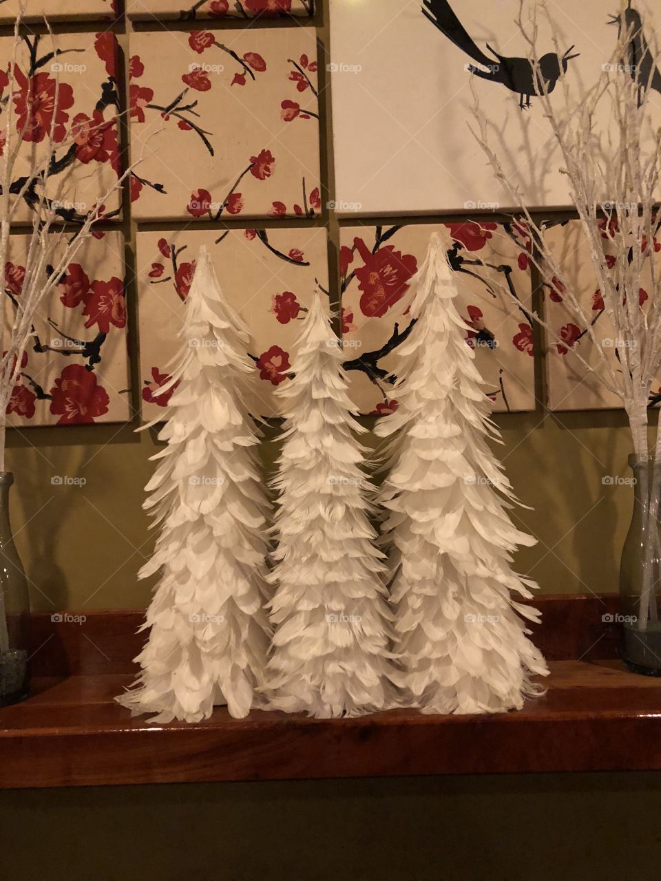 Feather-Tree Christmas decorations