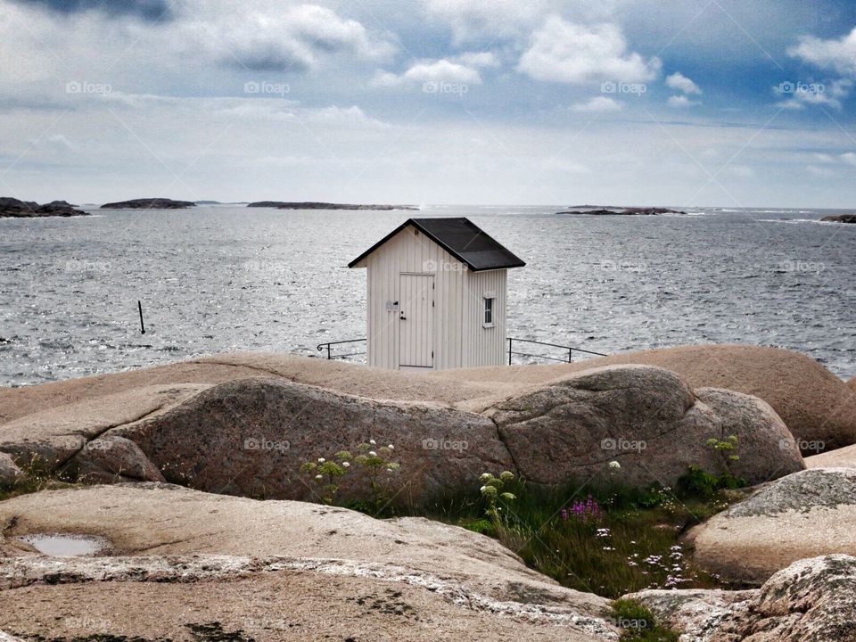 Shelter by the sea. Shelter by the coast. 