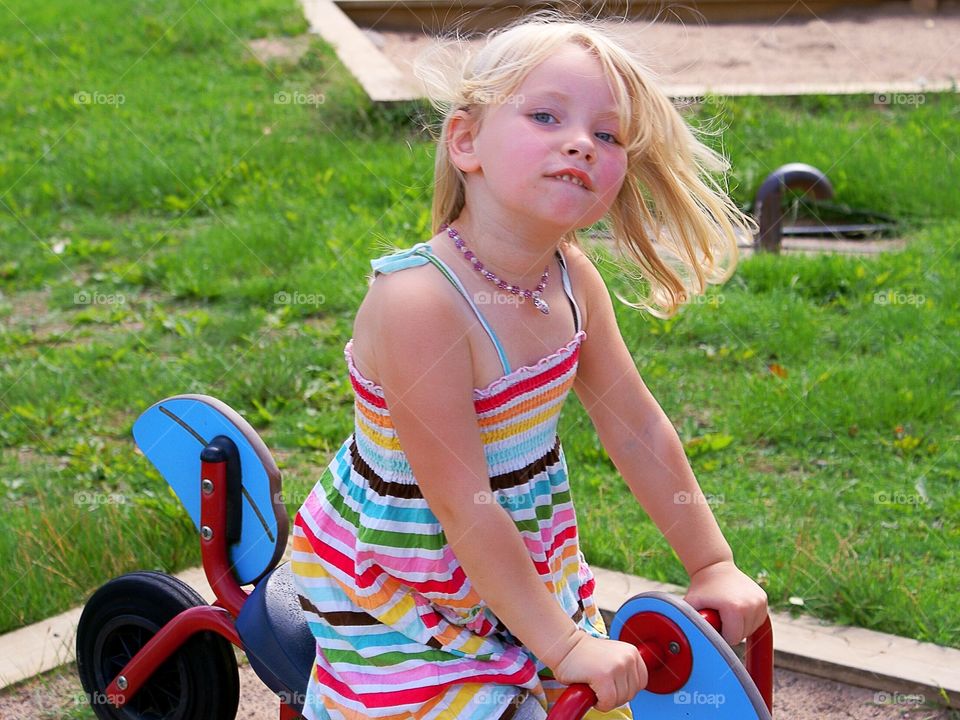 Happy girl at the playground