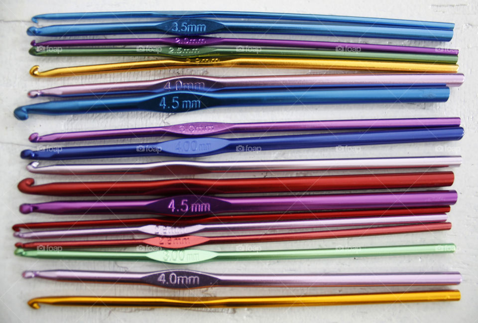 Colorful knitting needles