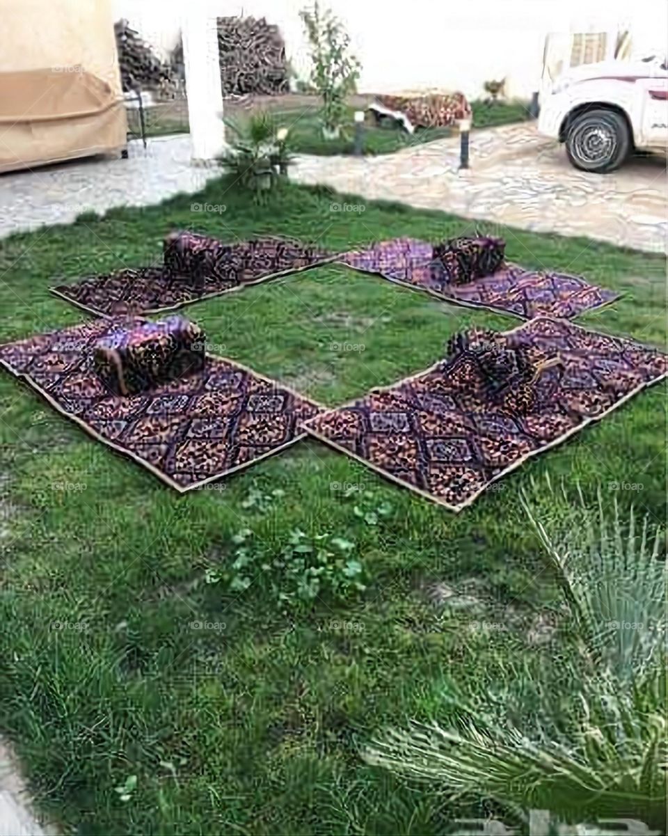 A very beautiful picture, and there is no better picture than it. There is no better picture of green herbs and colorful, red and white roses than it. Glory be to God, the natural and picturesque view, and there is no more