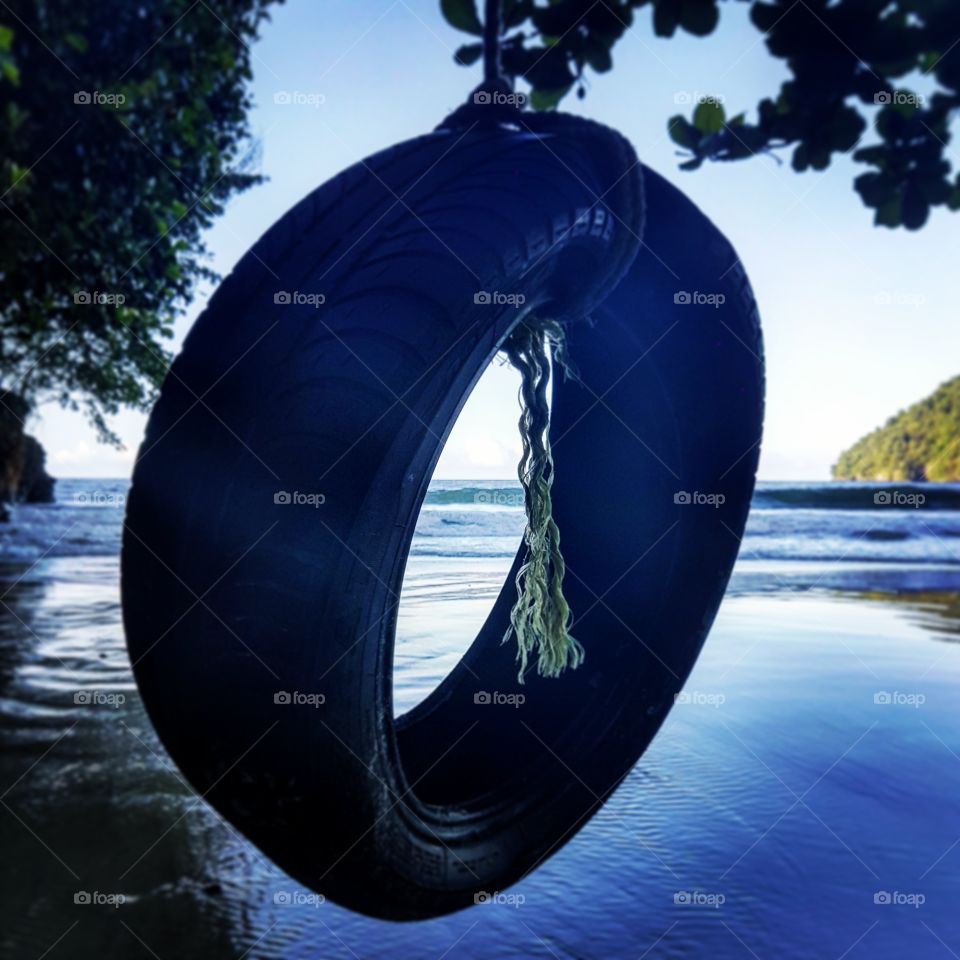Tyre Swing on the beach