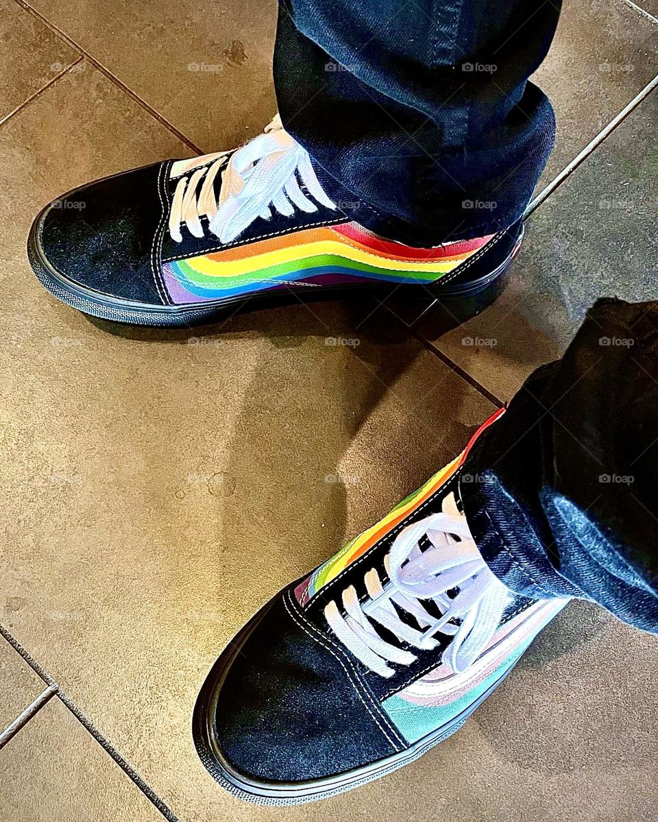 My friend got some Vans for his Pride month from his special love. 