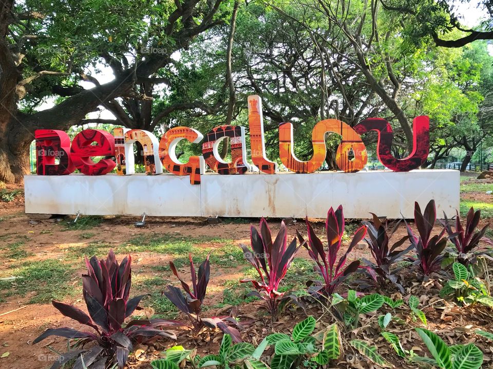 Bengaluru words in Cubbon Park, Karnataka, India