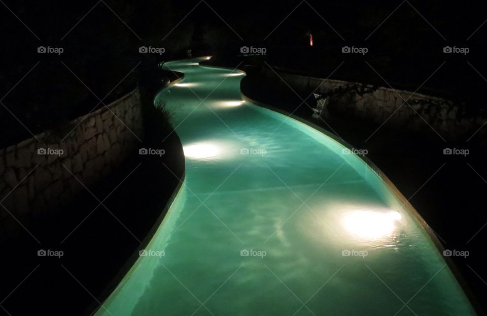 Lazy river at night