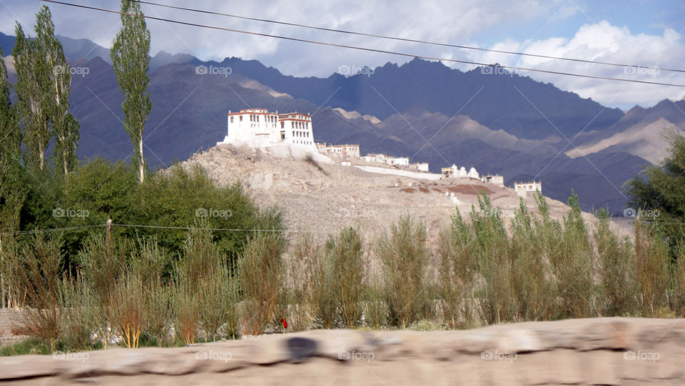 a hauntingly beautiful white peaceful monastery in Leh