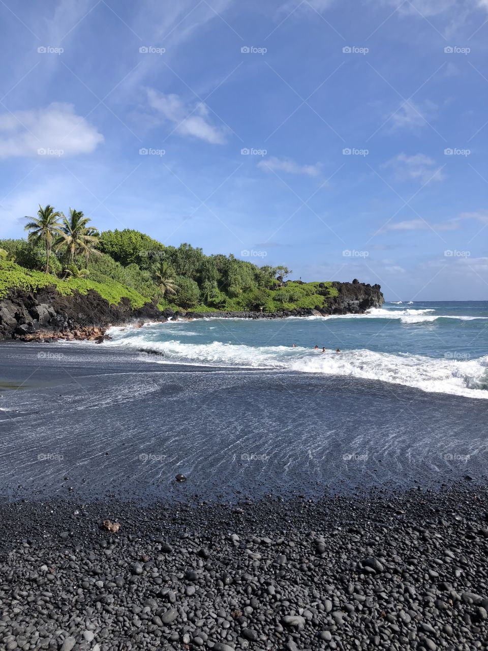 Maui Hawaii black sand beach