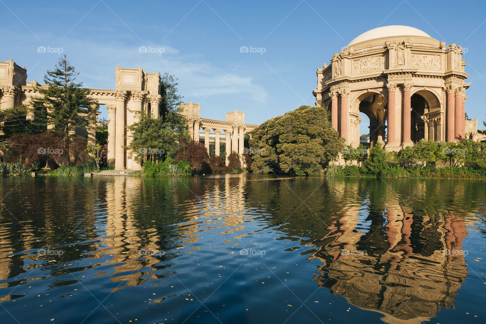 Famous palace of fine arts in San Francisco landmark