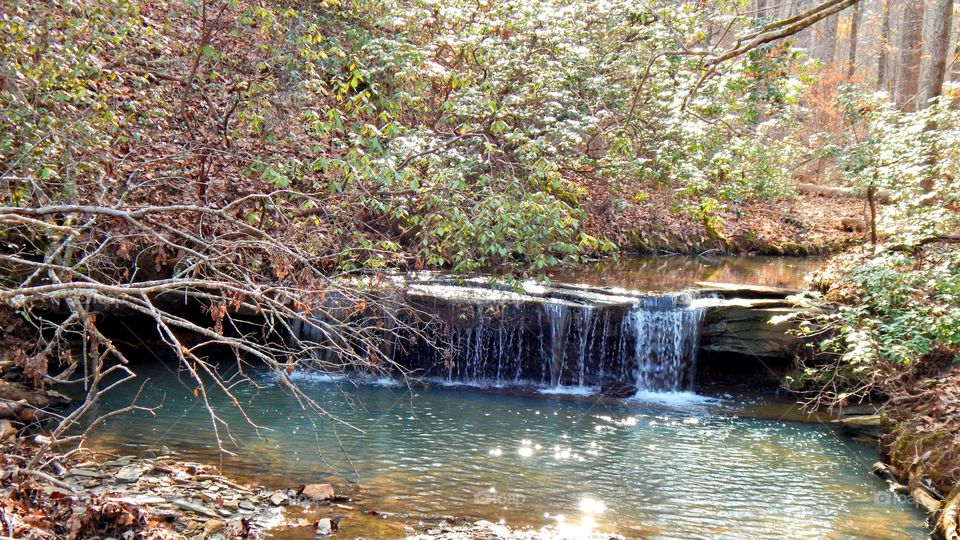 small waterfall on Lake Russell WMA in the Chattahoochee National forest, Georgia