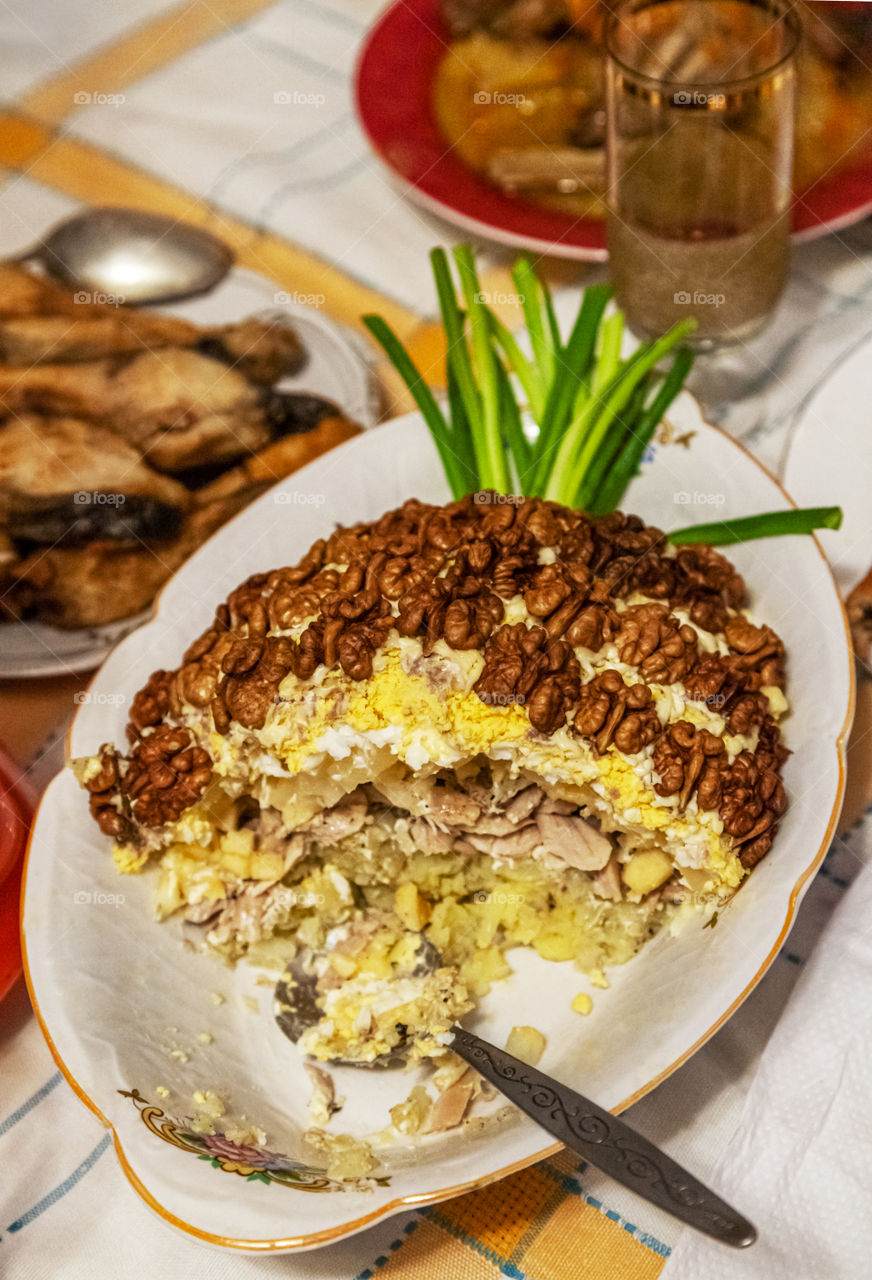 Salad, homemade food, celebration