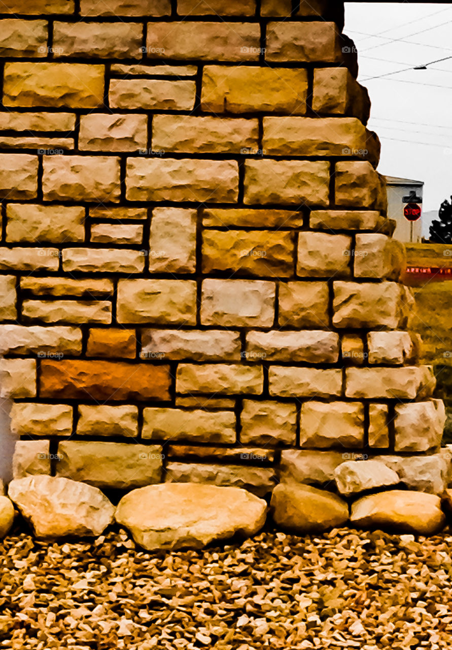Cool stone wall with magnificent coloring!