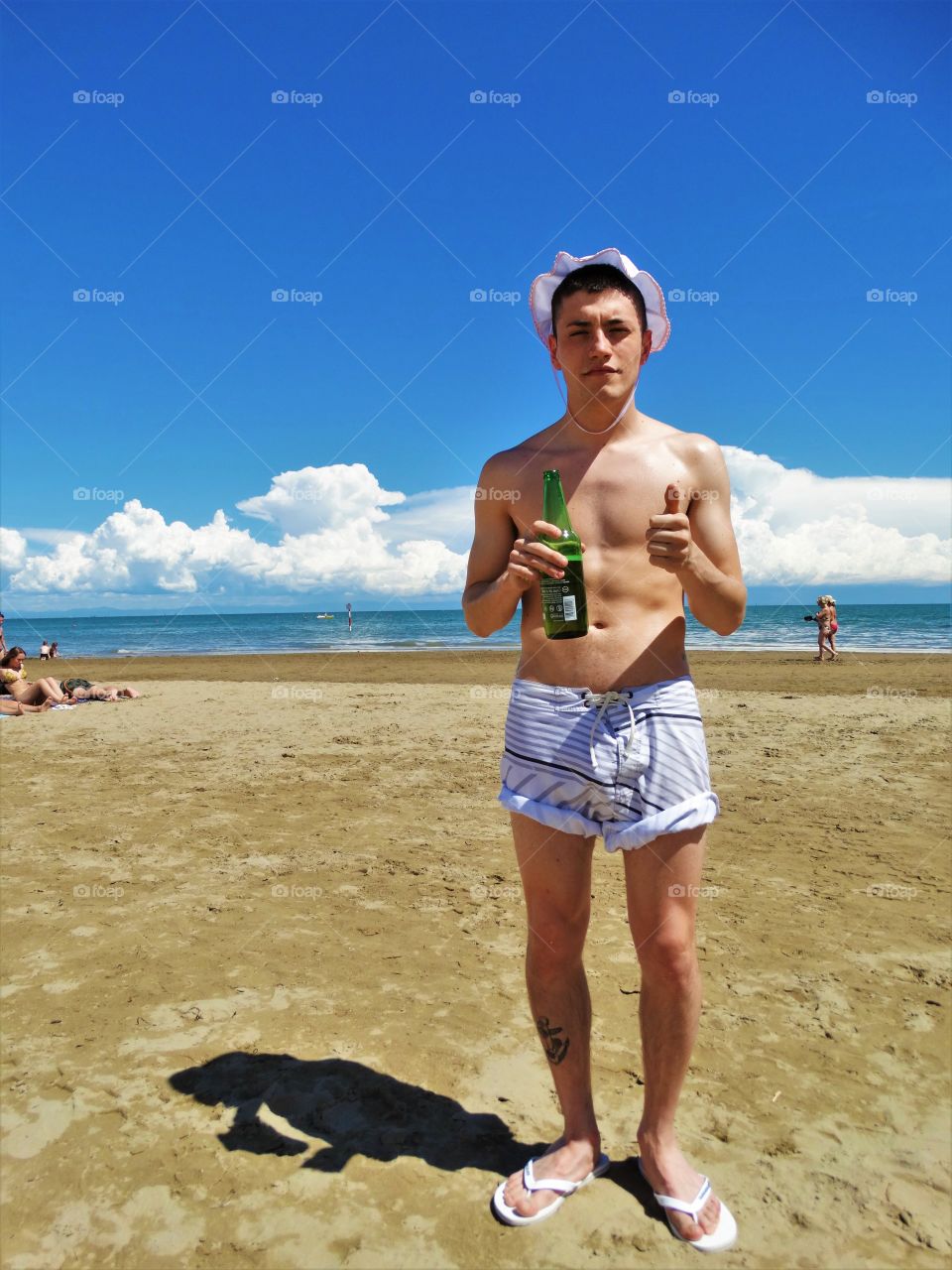 My brother at the beach. It's fu
