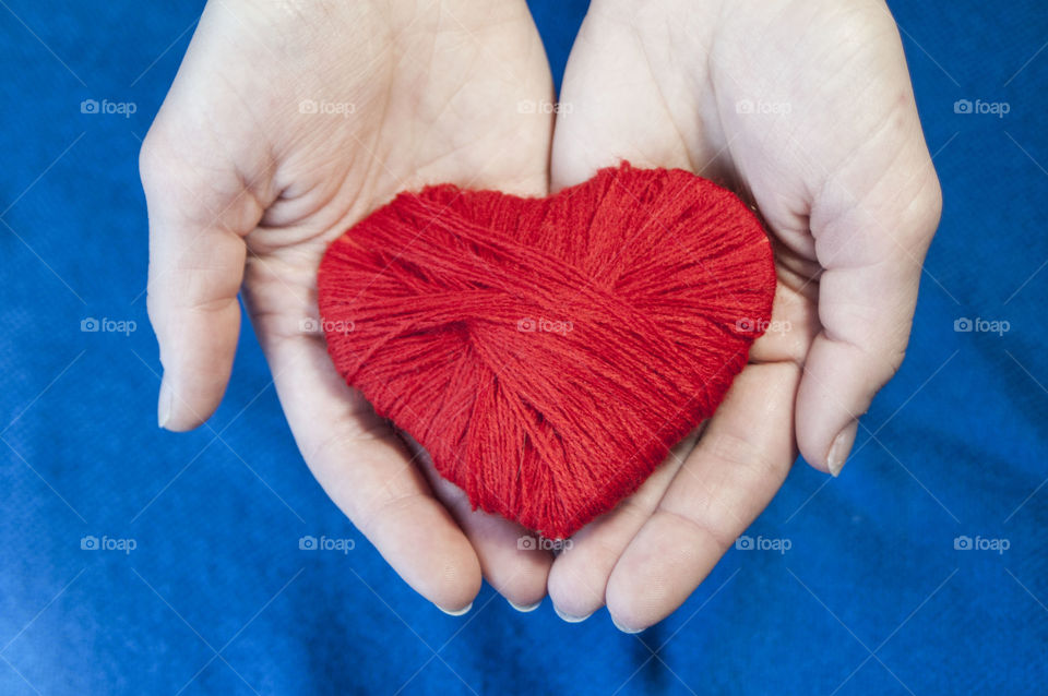 Heart on the palms