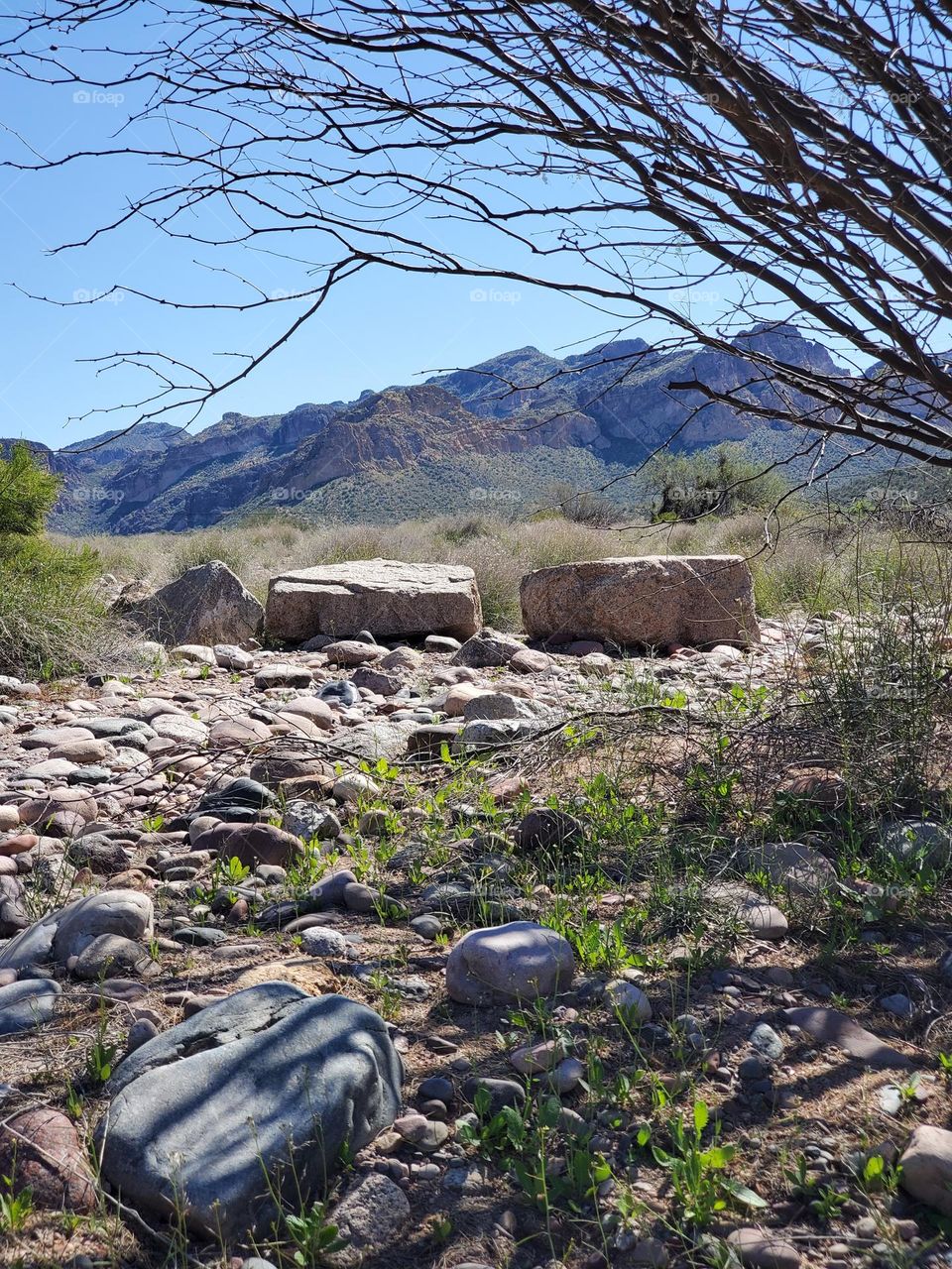 Two Boulders in Arizona Desert