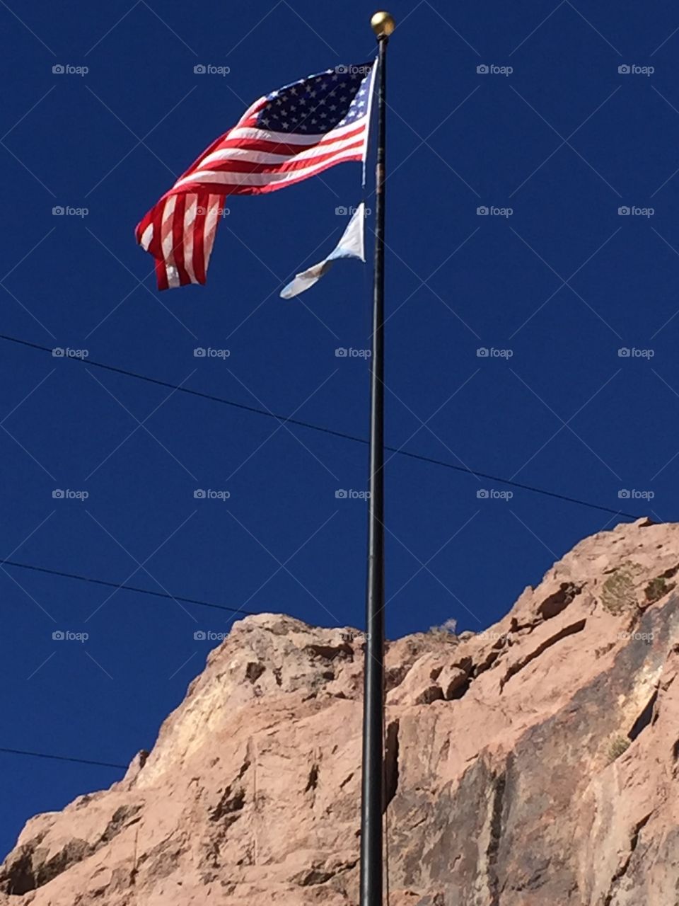 American Fag Against a Blue Sky