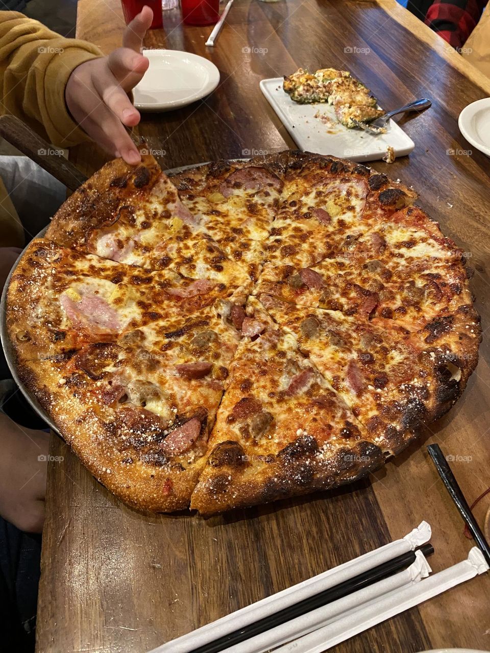 Pizza from Bear Paw’s in Anchorage, Alaska
