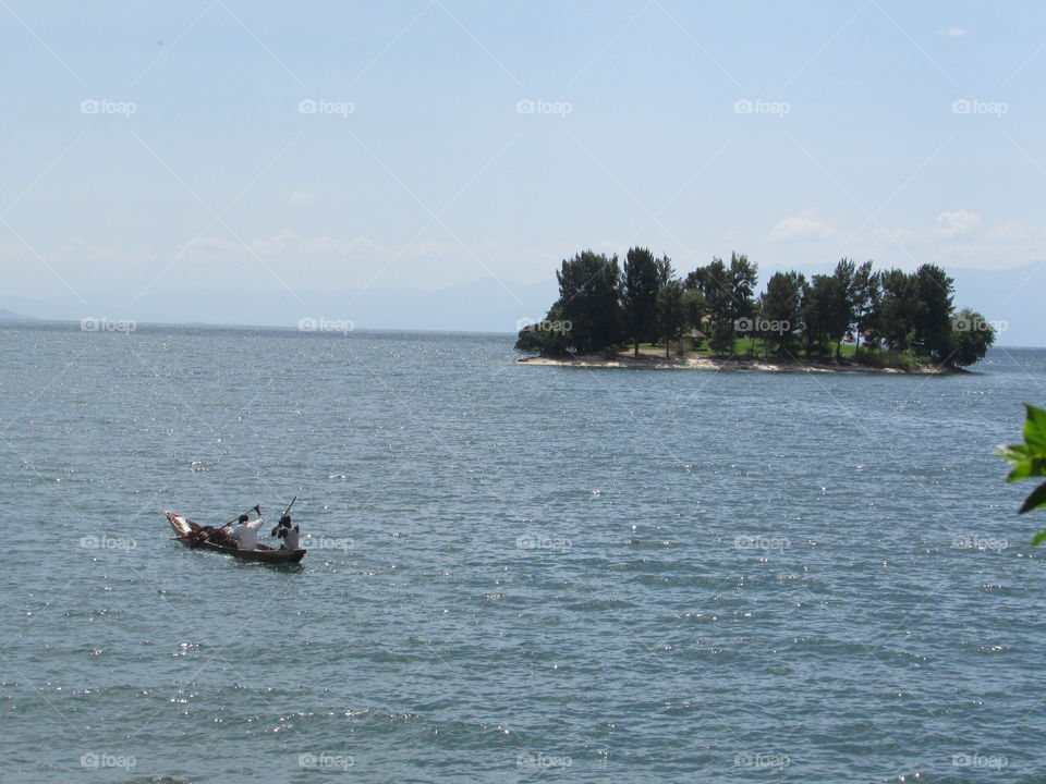 a boat in lake Kivu