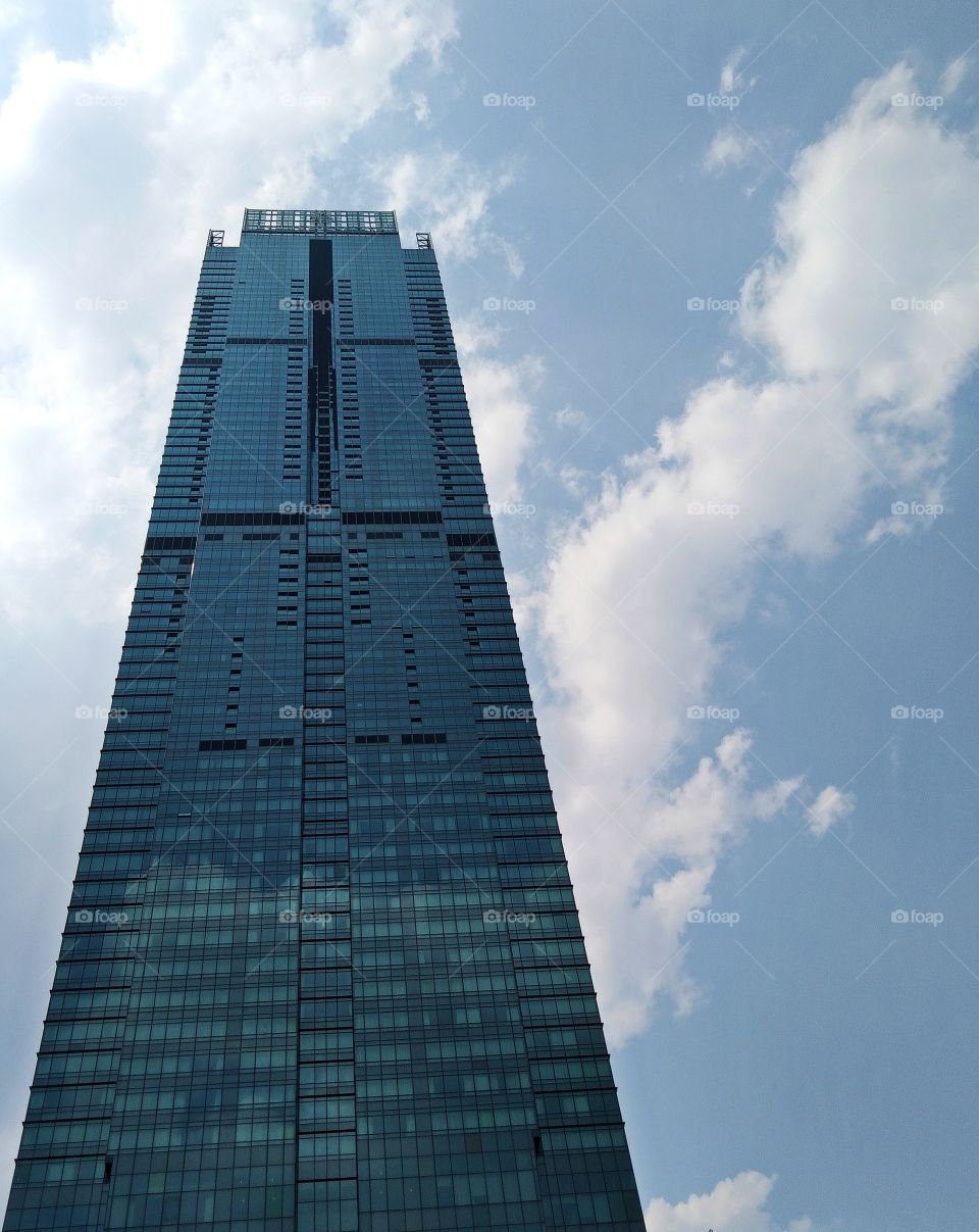 High-rise building in the blue sky