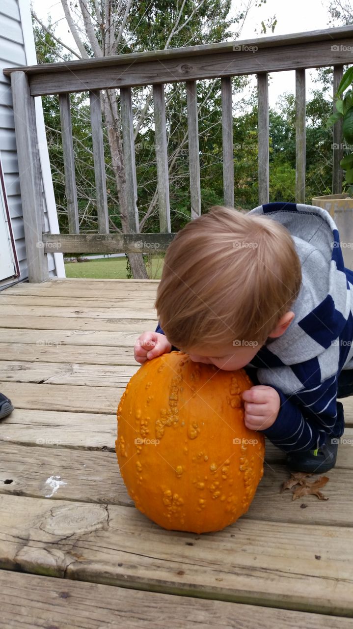 his first pumpkin
