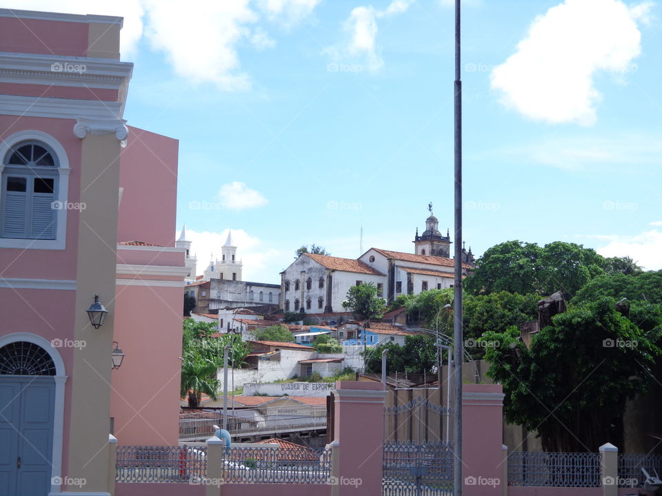 beautiful architectural view of the old buildings of the city João Pessoa Paraíba Brasil