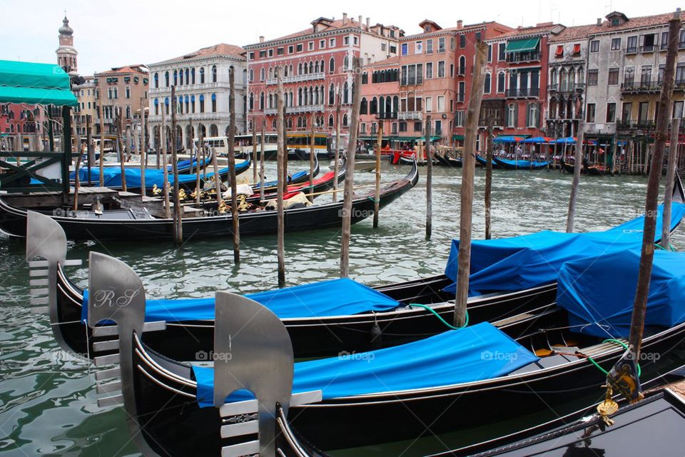 Gondolas in Venice Italy