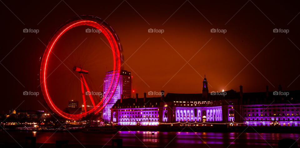 A beautiful night scene of London, United Kingdom. Artistic, colorful photo of a city.