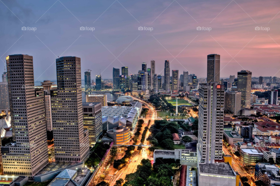 singapore sunset skyline asia by paulcowell