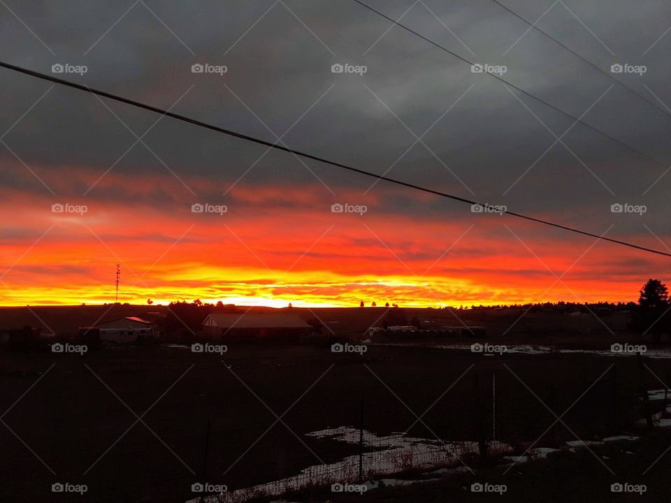 Tangerine morning sky , Colorado