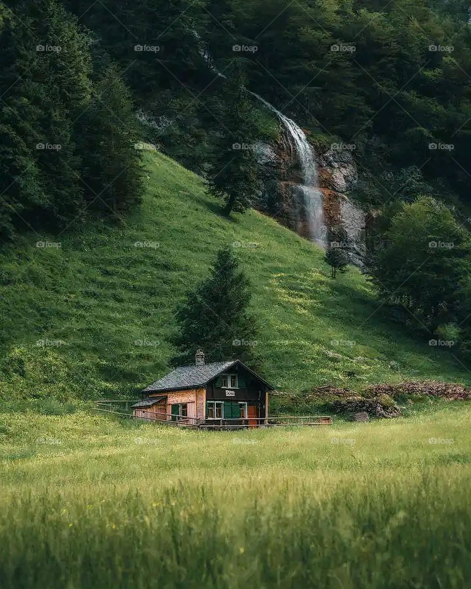 Glory be to God, the magnificent and picturesque view and the natural green trees are a view that is nothing more wonderful than it