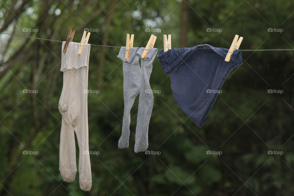 Clothes hanging for drying