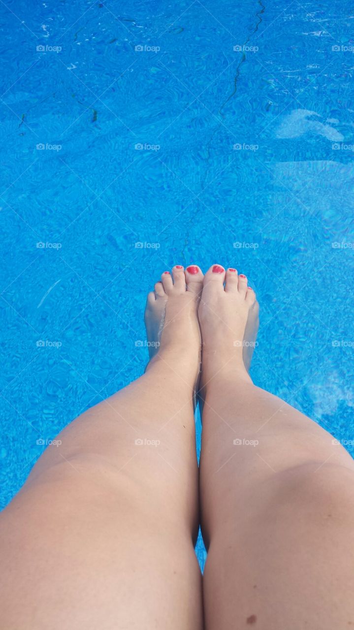 Feet in the pool