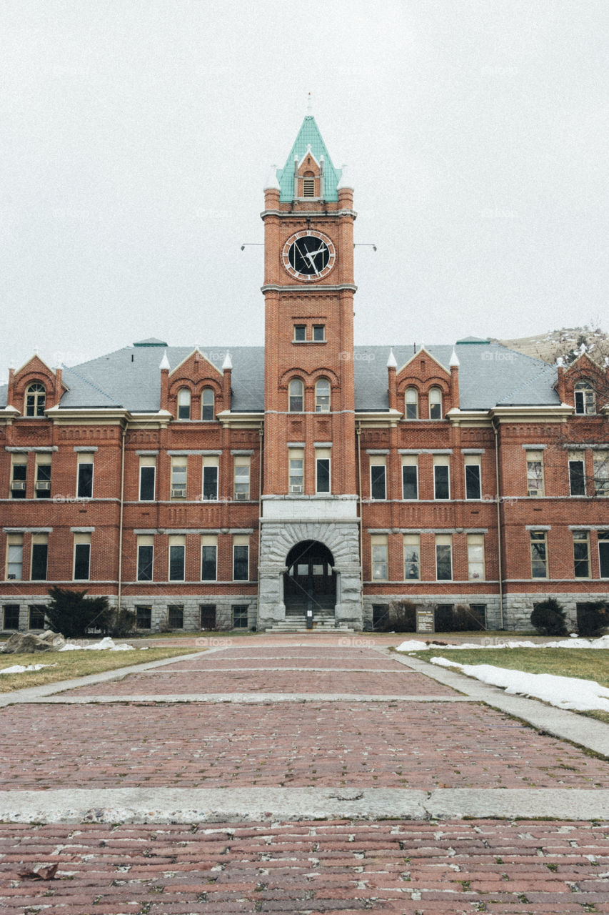 Empty college campus 