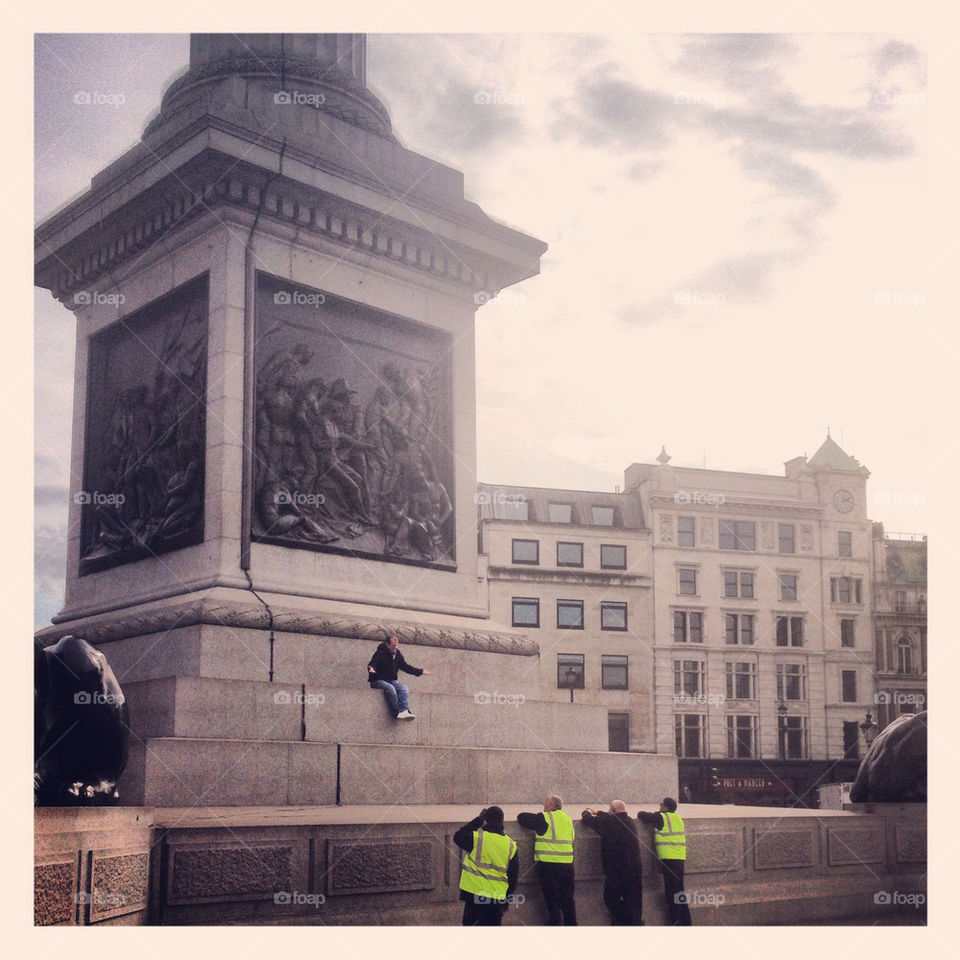 THATCHER PROTESTER AT TRAFALGAR SQUARE